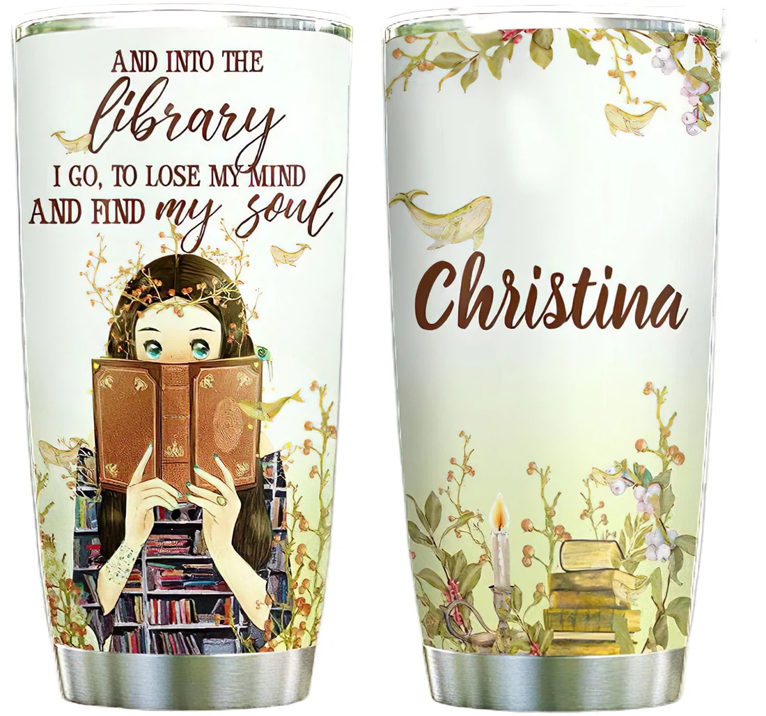 Book Dream Girl Personalized Custom Name Cup Drinking Coffee Tumbler 20-30oz With Lid, Travel