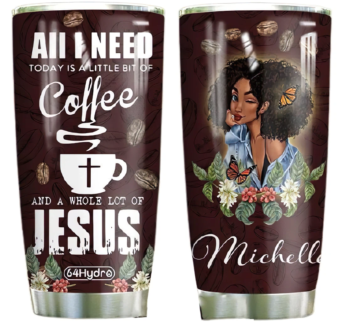 Faith Coffee Women Personalized Custom Personalized Cup Drinking Coffee Tumbler 20-30oz With