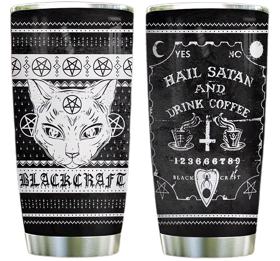 Satan The Cat Coffee Custom Name Cup Drinking Coffee Tumbler 20-30oz With Lid, Travel Coffee