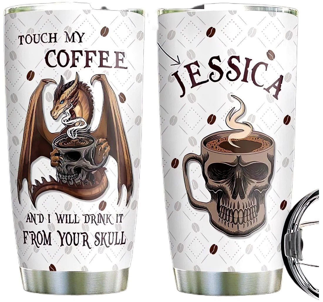 Dragon Coffee Personalized Custom Name Cup Drinking Coffee Tumbler 20-30oz With Lid, Travel