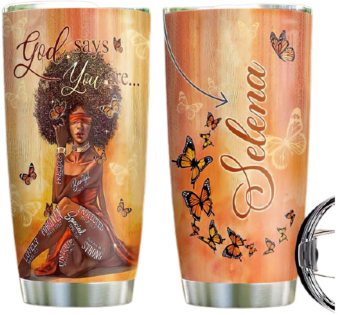 Women Butterfly Cup Drinking Coffee Tumbler 20-30oz With Lid, Travel Coffee Mug