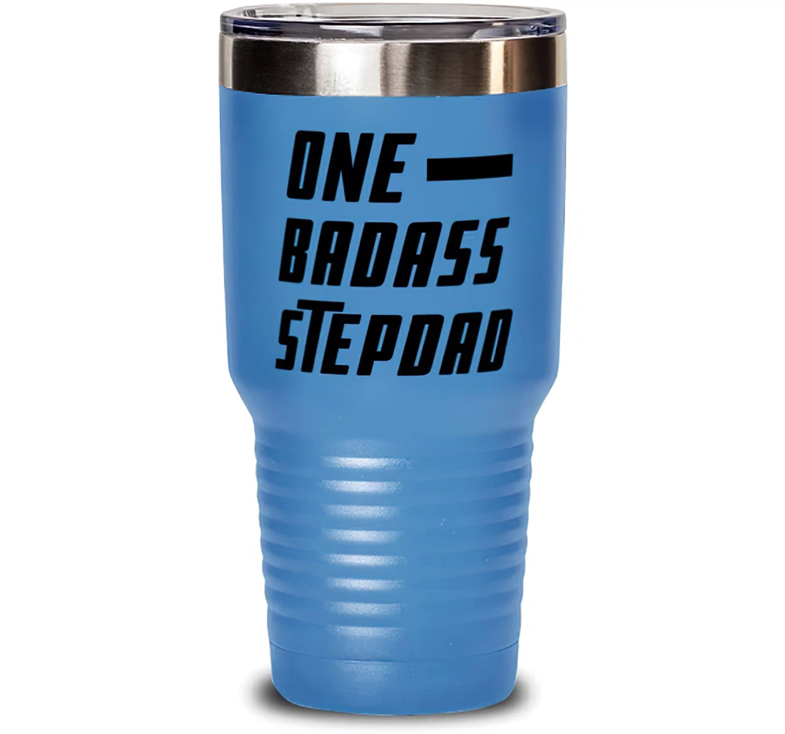 Unique Stepdad One Badass Stepdad Father's Day Dad From Son Daughter Stanless Steel Tumbler 30oz