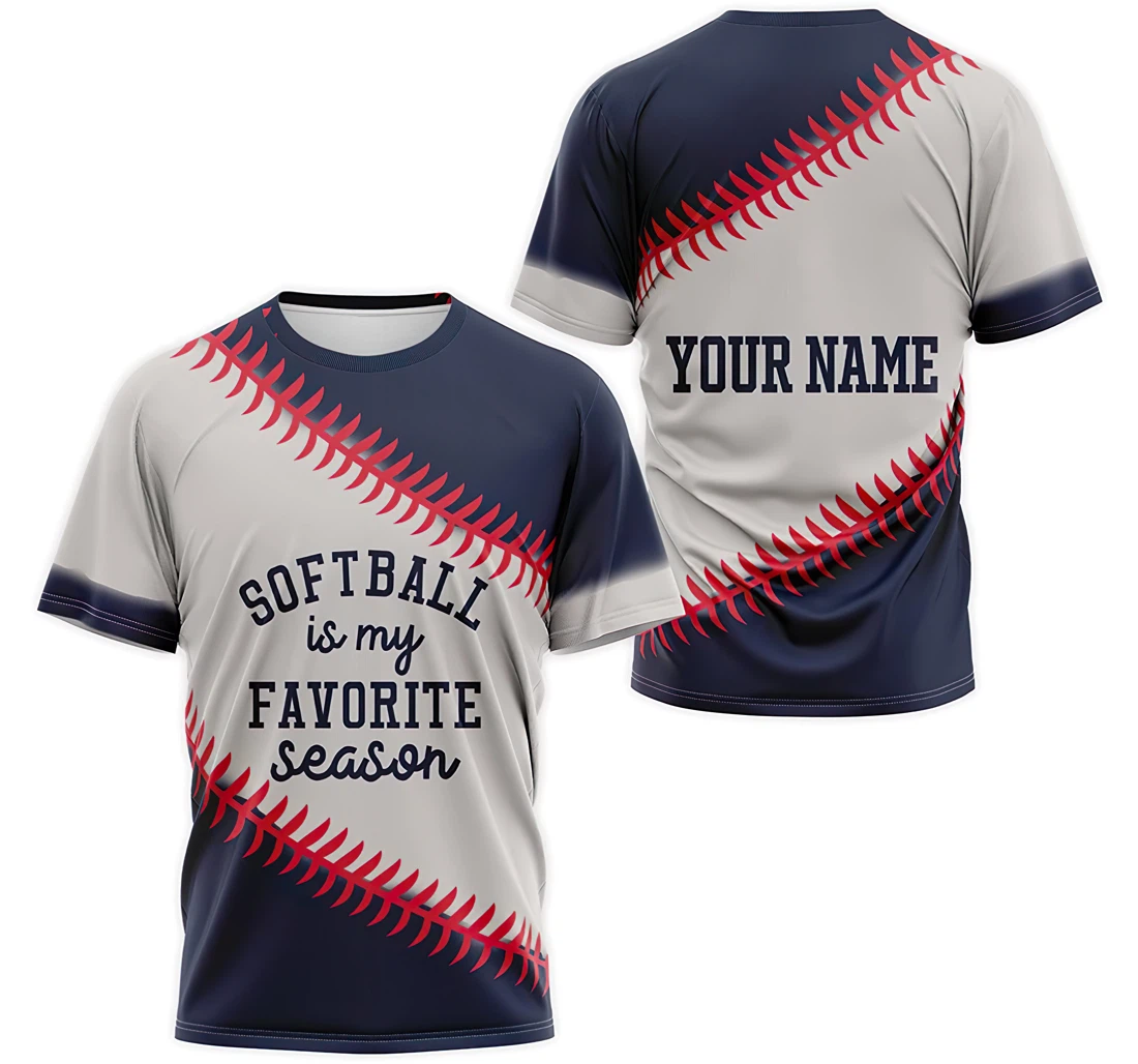 T-Shirt, Hoodie - Custom Name Baseball Is My Favorite Season 3D Printed