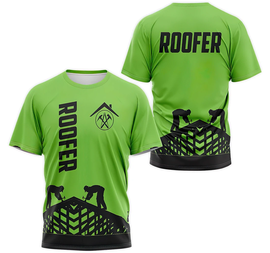 T-Shirt, Hoodie - Roofer Green 3D Printed