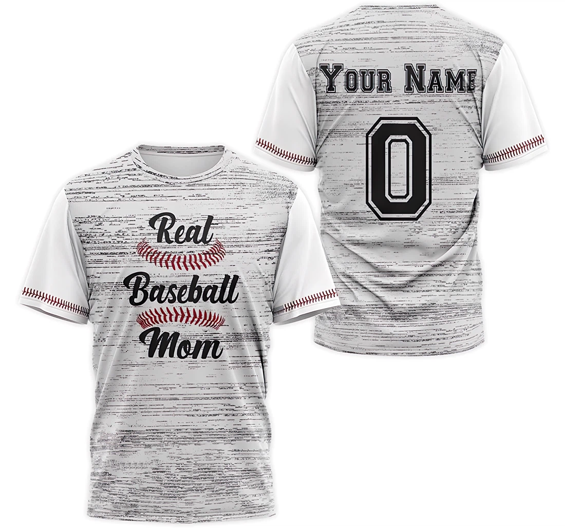 T-Shirt, Hoodie - Custom Name Personalized Number Real Baseball Mom 3D Printed