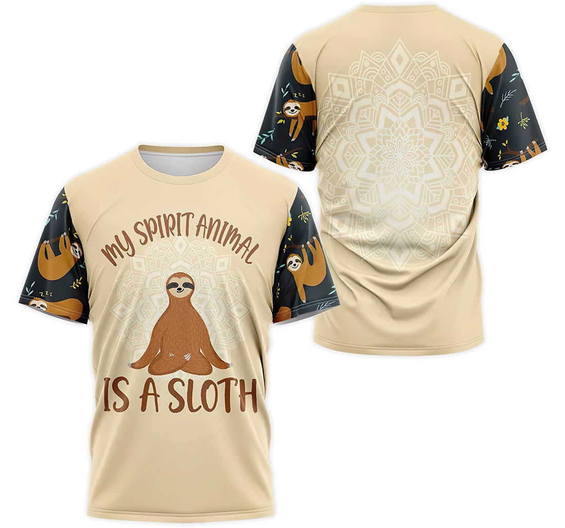 T-Shirt, Hoodie - Mandala My Spirit Animal Is A Sloth Pattern 3D Printed