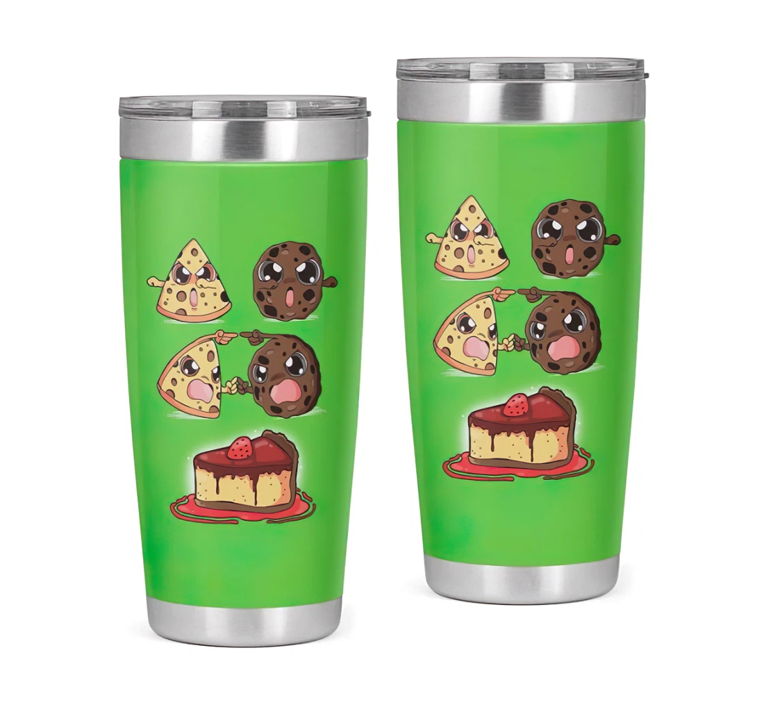 Baking Fusion Green 3d Printed Insulated Coffee Skinny Cup Double Walled Hot & Cold Drinks Tumbler 20oz With Lid, Travel Coffee Mug