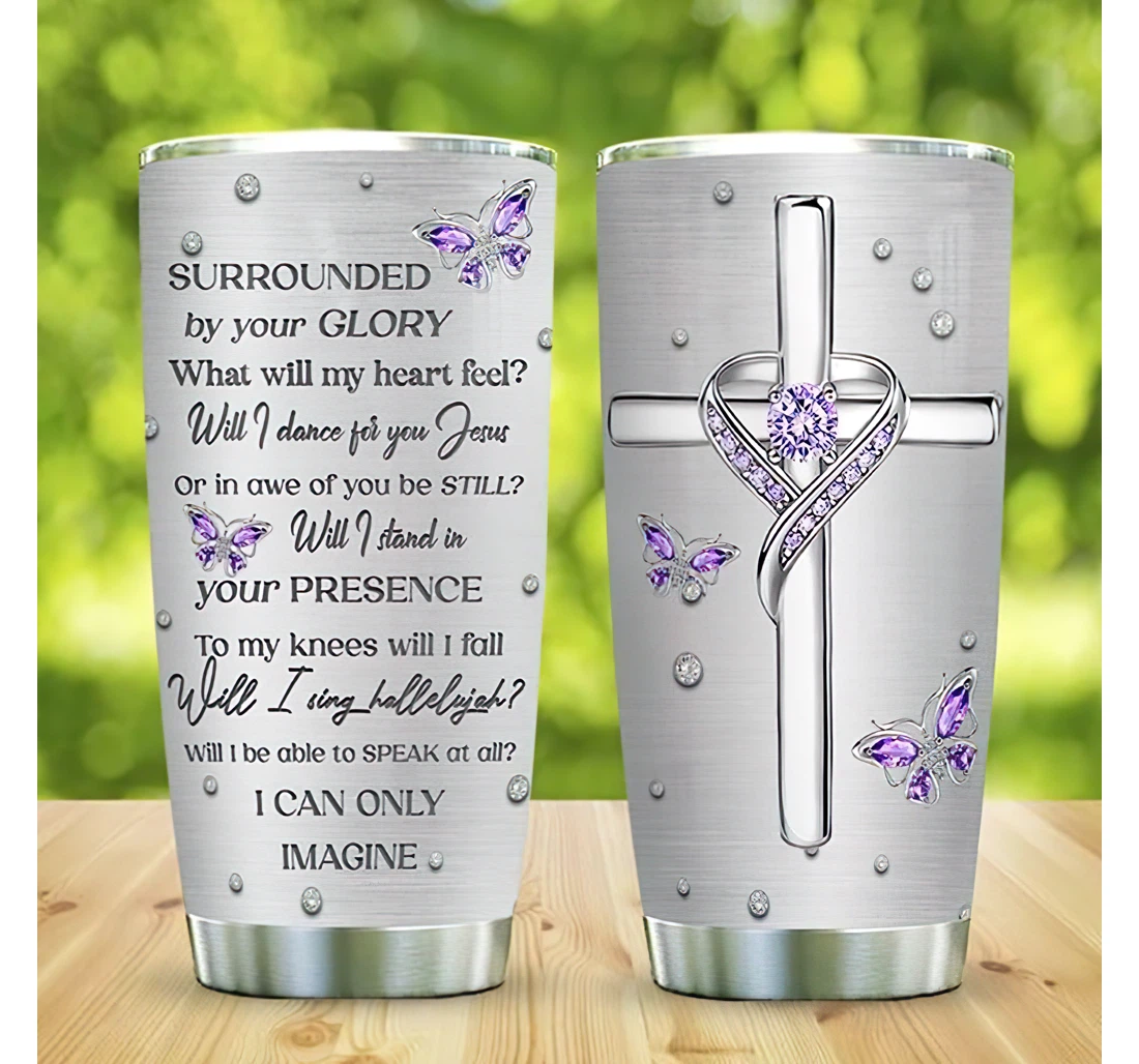 Personalized Name Faith Hope Love I Can Only Imagine Or Perfect Gifts Birthday Father's Day 4th Of July Veterans Day Tumbler 20-30oz With Lid, Travel