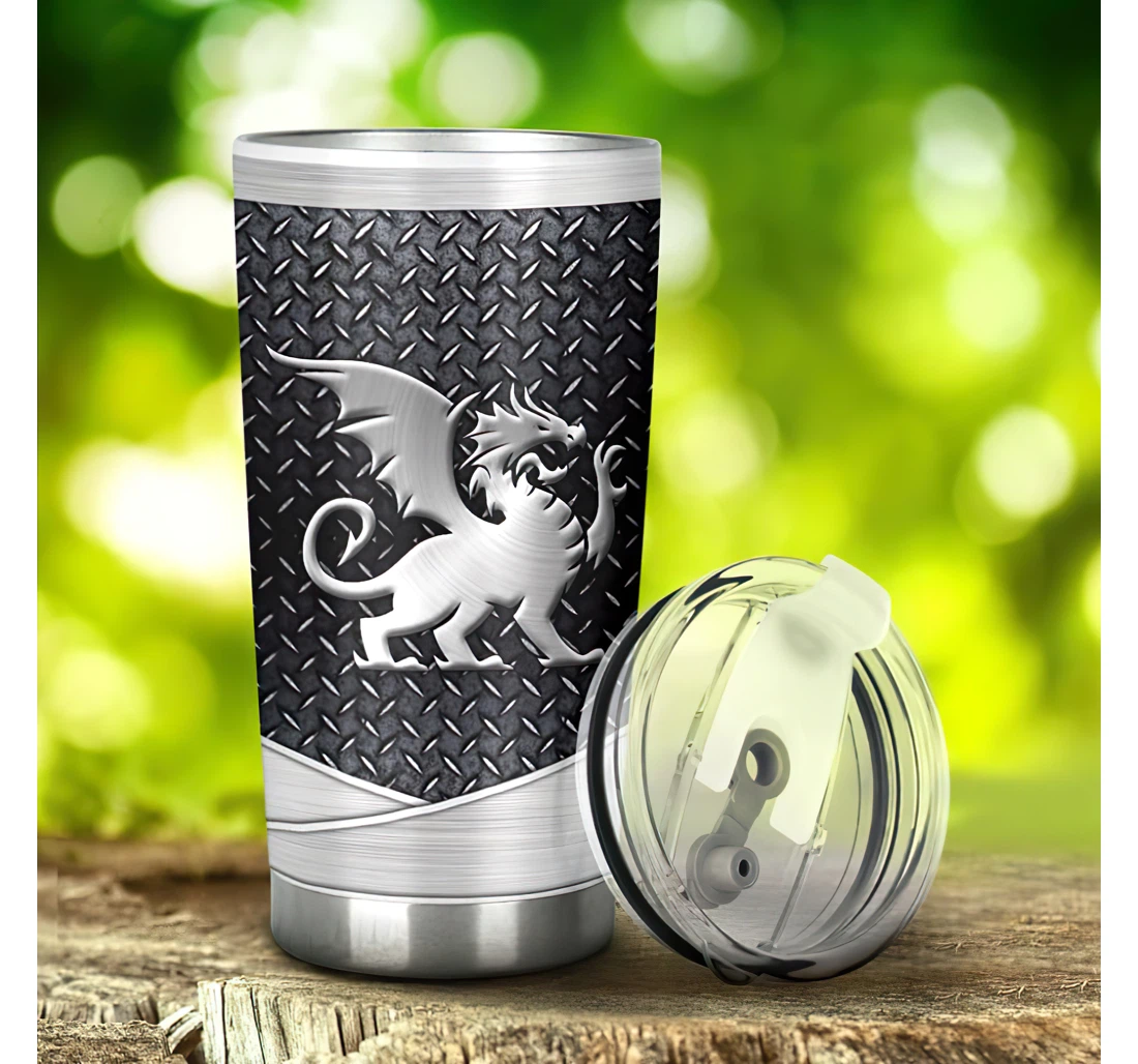 Dragon Mental Style 3d Printed Insulated Coffee Skinny Cup Double Walled Hot & Cold Drinks Tumbler 20-30oz With Lid, Travel Coffee Mug