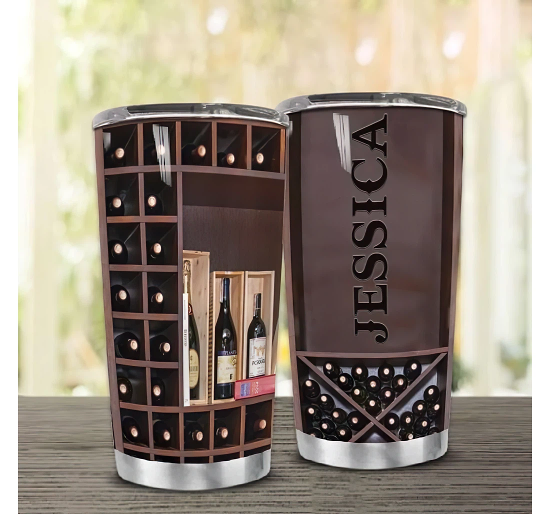 Personalized Name Wine Lover Liquor Cabinet Or Perfect Gifts Birthday Father's Day 4th Of July Veterans Day Tumbler 20-30oz With Lid, Travel Coffee