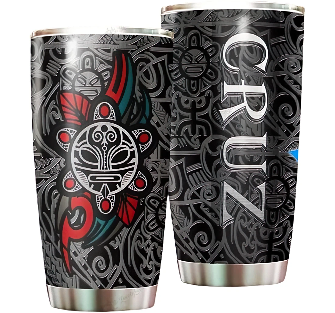 Personalized Name Taino Sun Tribal Puerto Rico Or Perfect Gifts Birthday Father's Day 4th Of July Veterans Day Tumbler 20-30oz With Lid, Travel Coffee