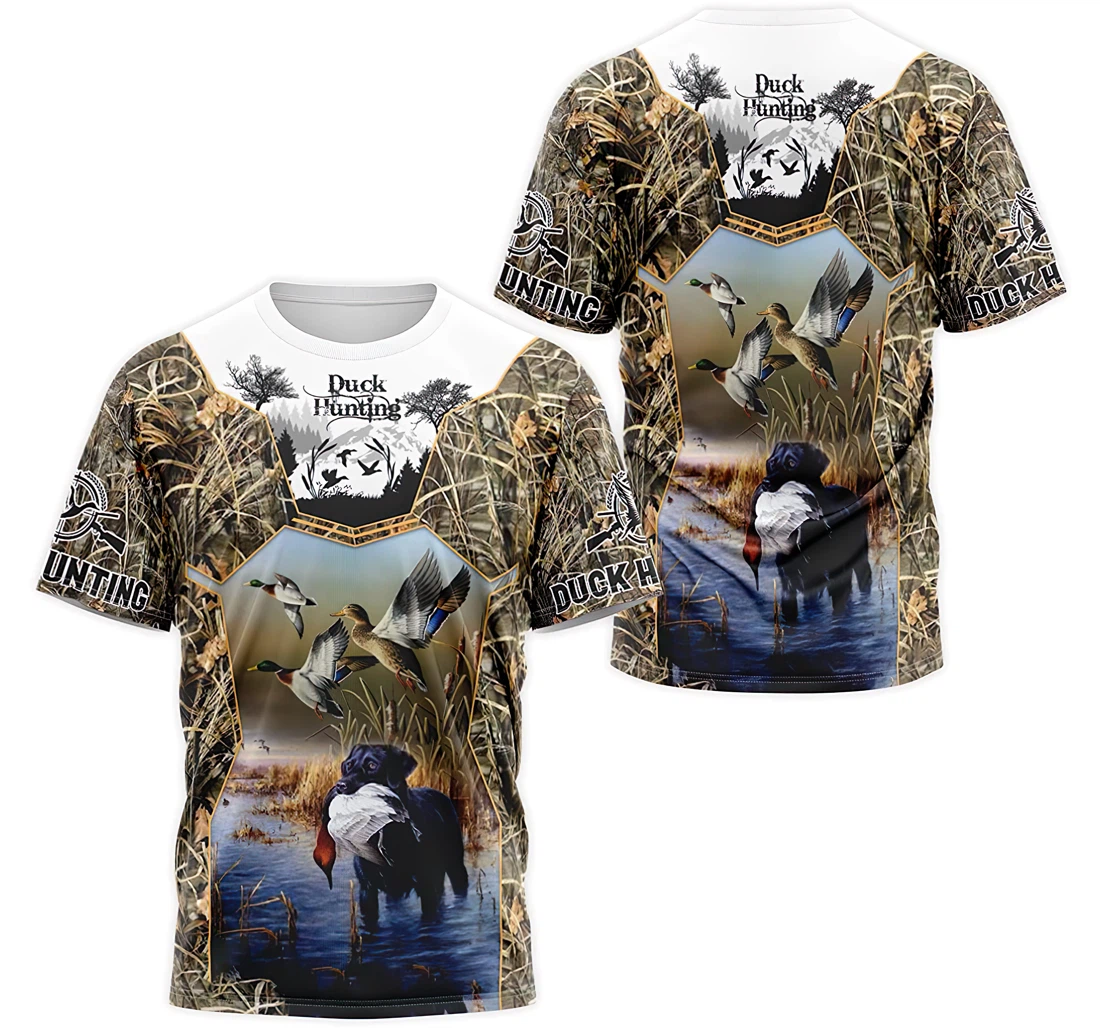 T-Shirt, Hoodie - Mallard Duck Hunting Coonhound Dog Leaves Camo 3 3D Printed