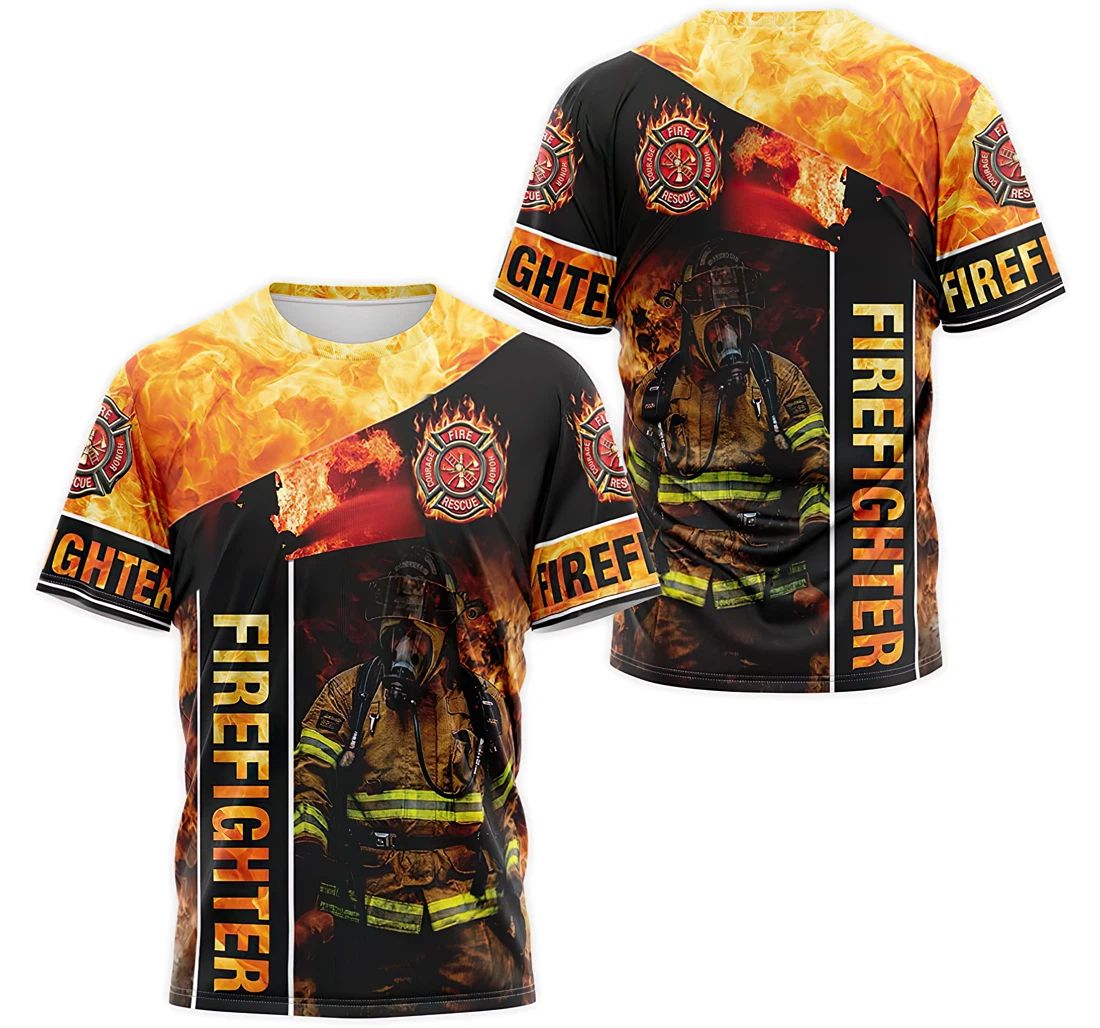 T-Shirt, Hoodie - Firefighter Fireman Fire 3D Printed