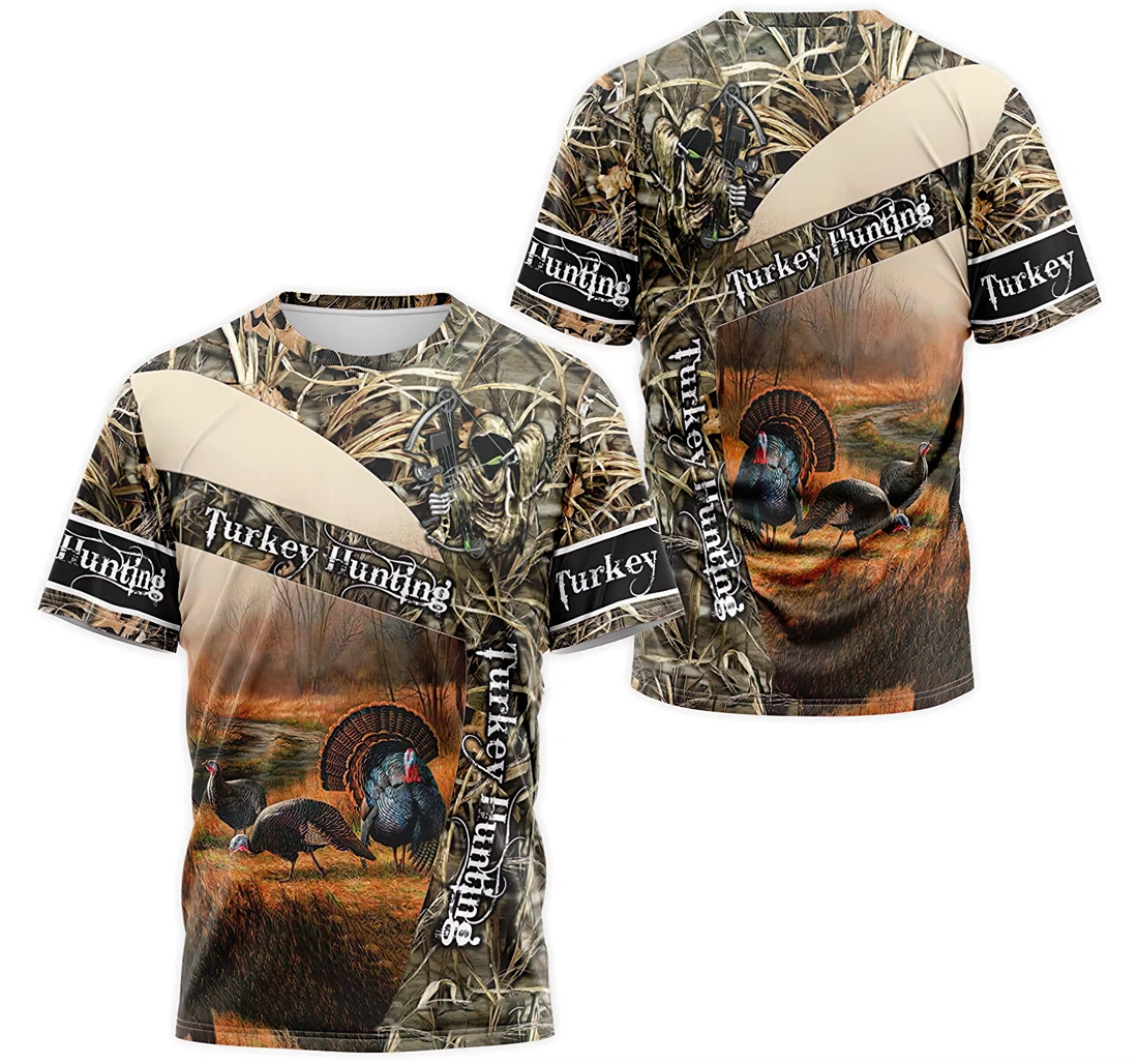 T-Shirt, Hoodie - Turkey Chicken Hunting Leaves Camo 3D Printed