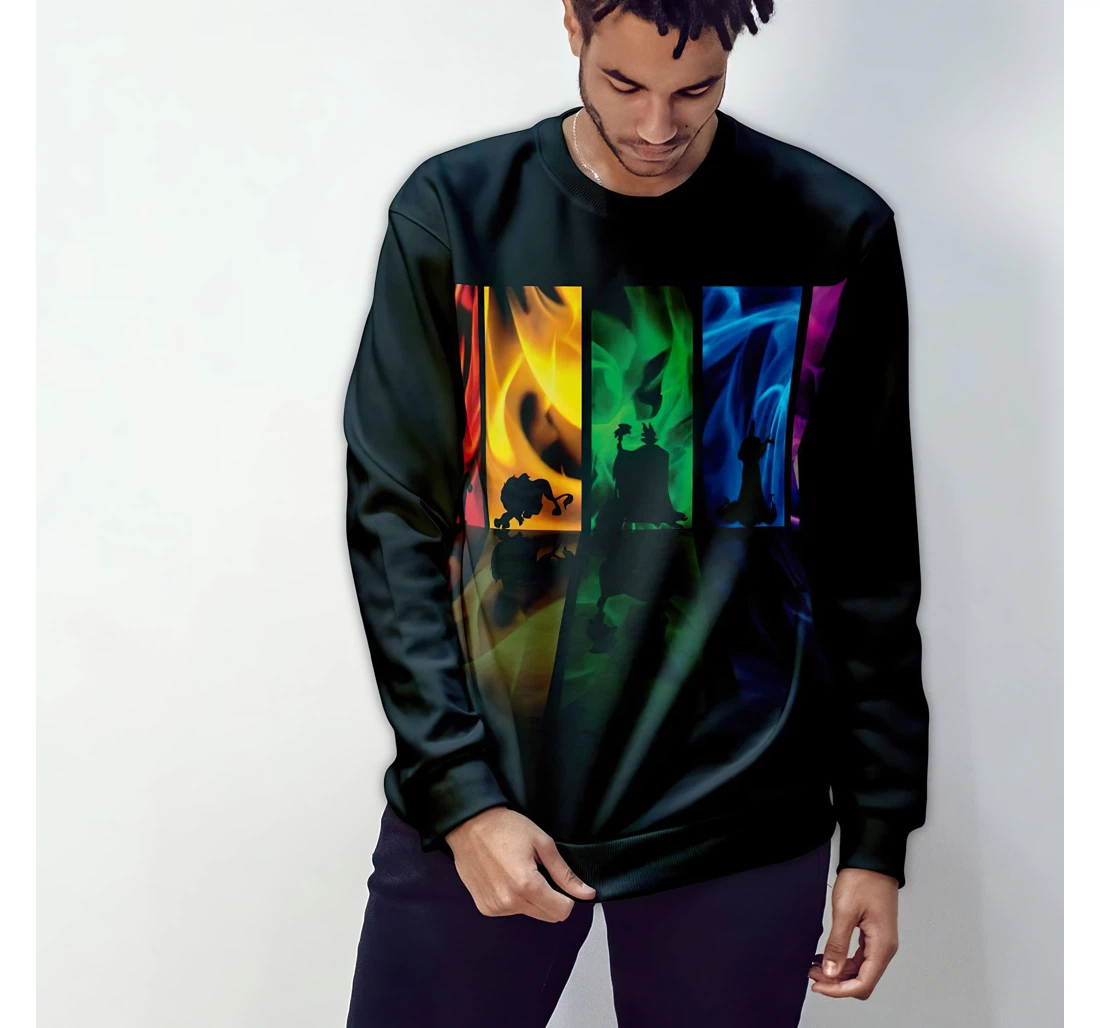 T-Shirt, Hoodie - Colorful Rainbow Fire Smoke 3D Printed