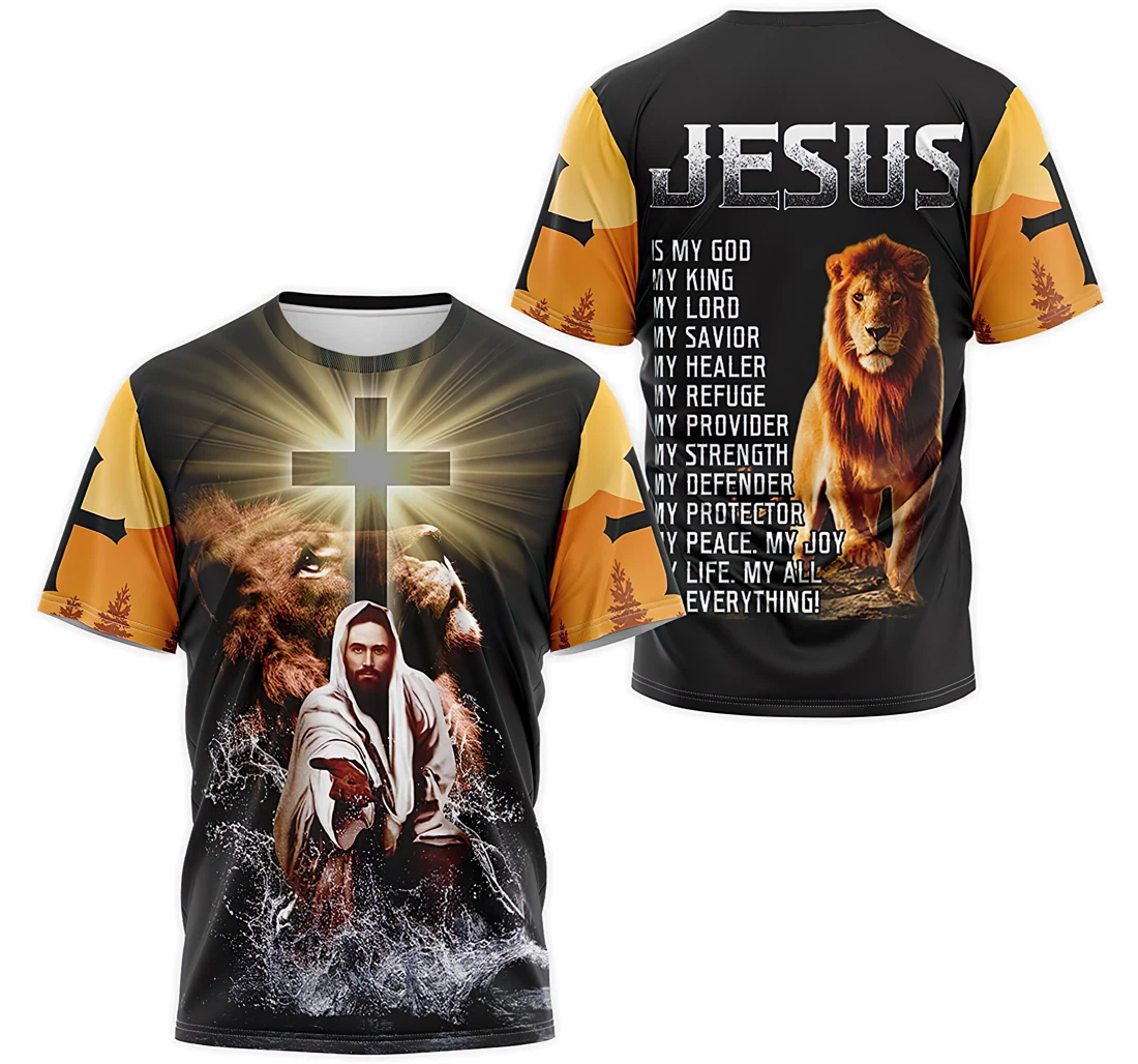 T-Shirt, Hoodie - Give Me Your Hand Lion Christian Jesus Cross Is My God My King My Lord My Life My All Everything 3D Printed