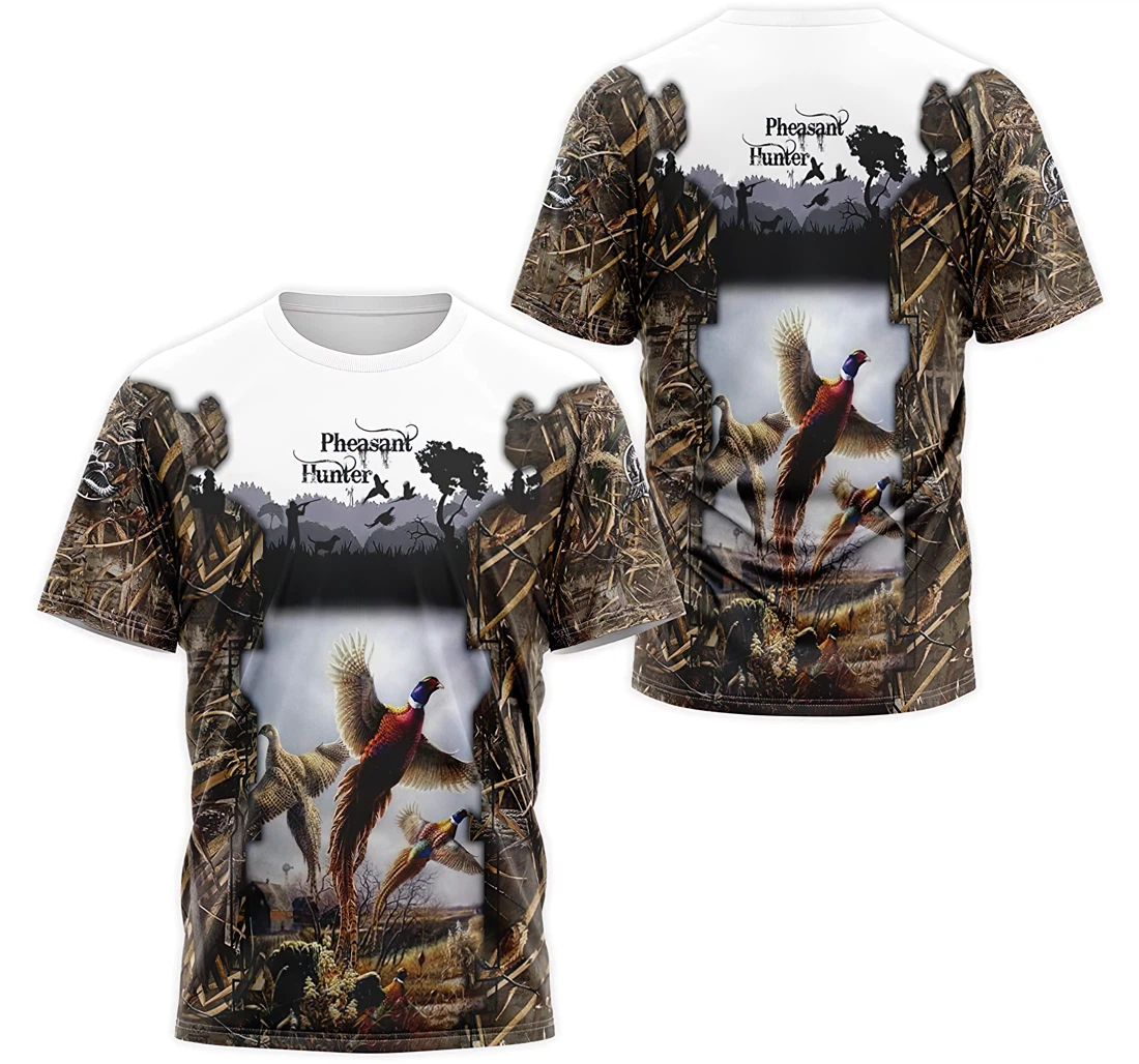 T-Shirt, Hoodie - Pheasant Hunting Leaves Camo 3D Printed