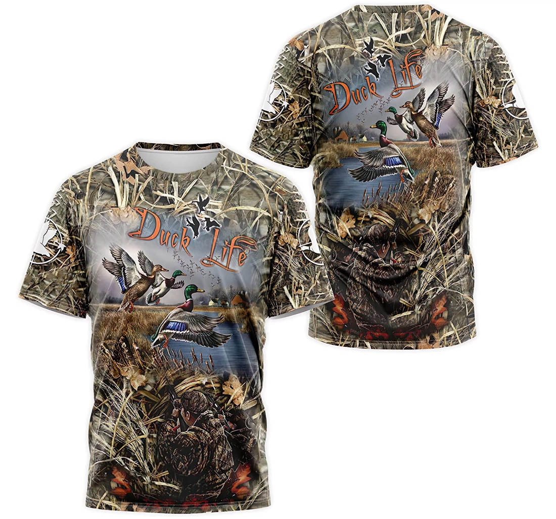 T-Shirt, Hoodie - Mallard Duck Life Hunter Leaves Camo 3D Printed