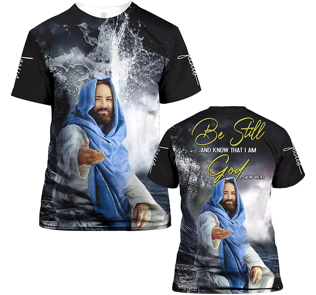 Be Still And Know That I Am God Gift Christian Warrior Printing Light Blue - 3D Printed T-shirt