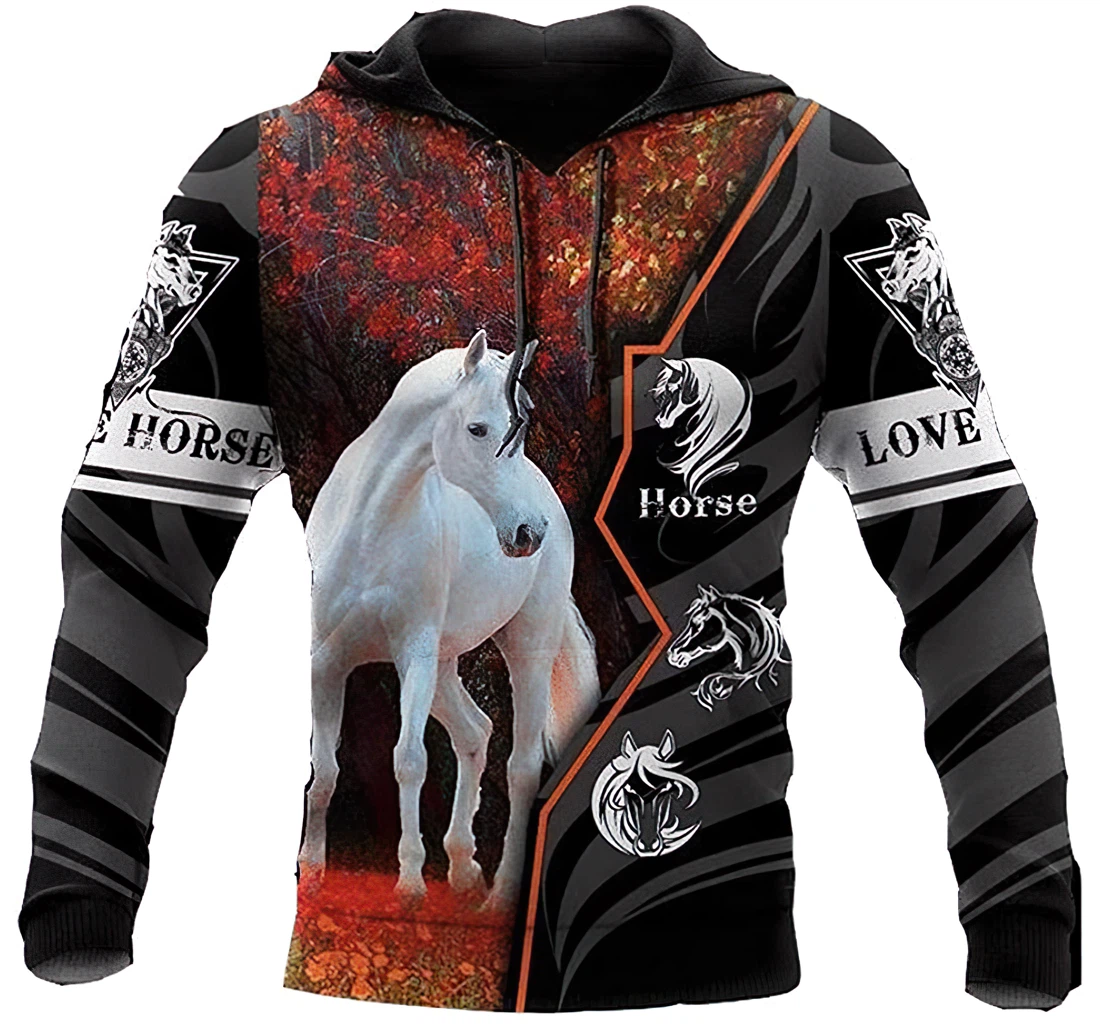 Horse 13 Lightweight Big Pocket Lightweight Up - 3D Printed Hoodie, Sweatshirt