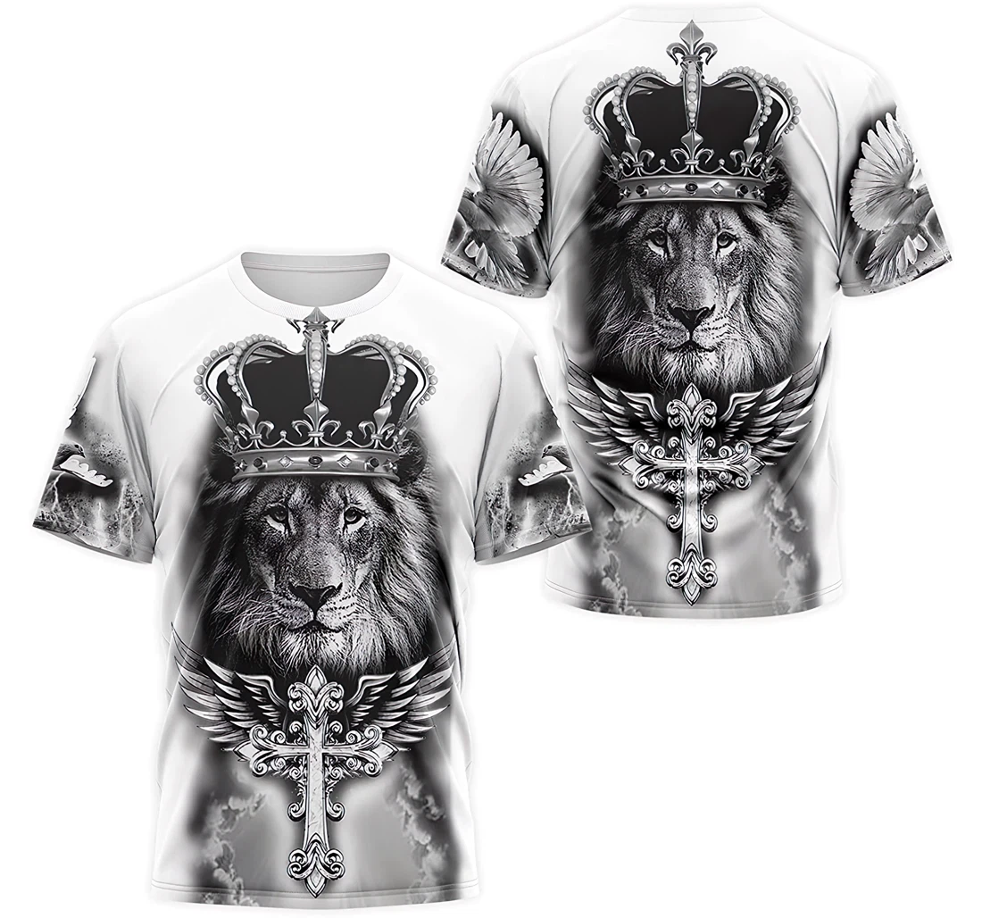 T-Shirt, Hoodie - Lion The King Crown Christ Jesus 3D Printed