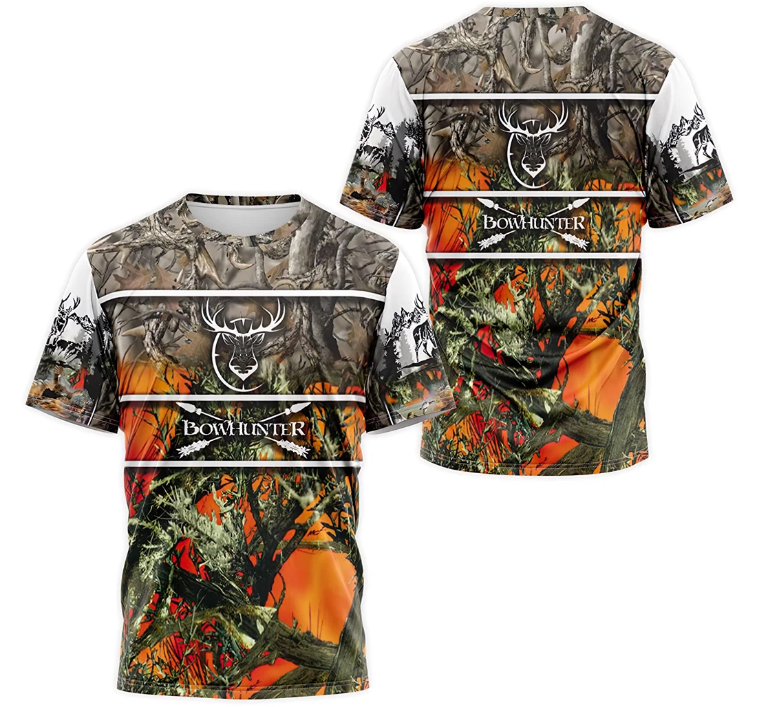 T-Shirt, Hoodie - Deer Bow Hunter Orange Tree Camo 3D Printed