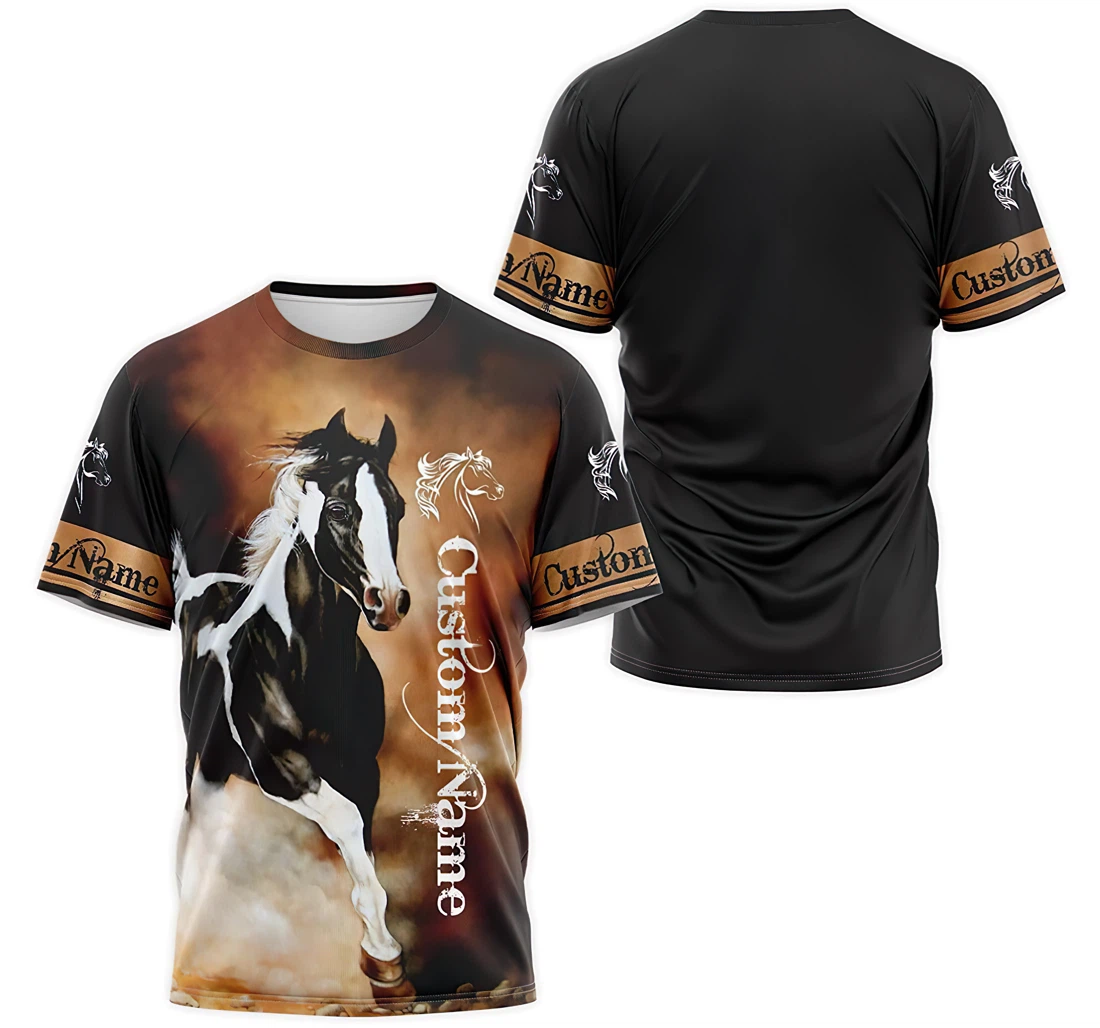 T-Shirt, Hoodie - Custom Name Cowboy Horse Smoke 3D Printed