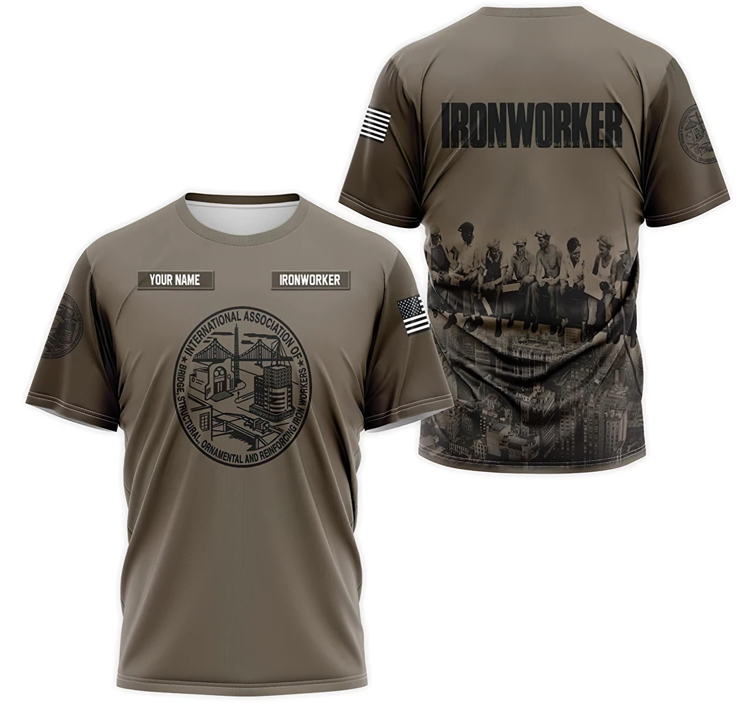 T-Shirt, Hoodie - Custom Name Ironworkers International 3D Printed