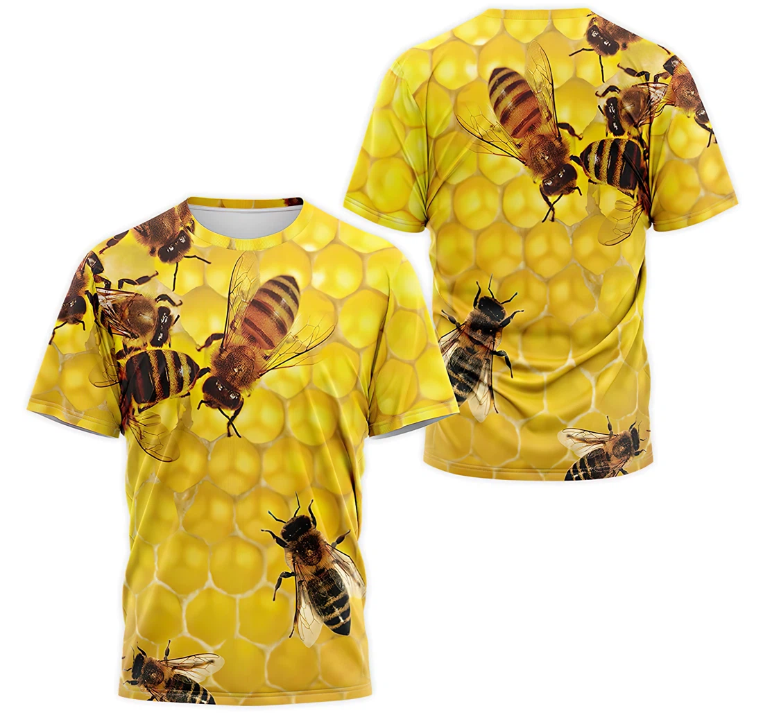 T-Shirt, Hoodie - Bee Hive Yellow 3D Printed