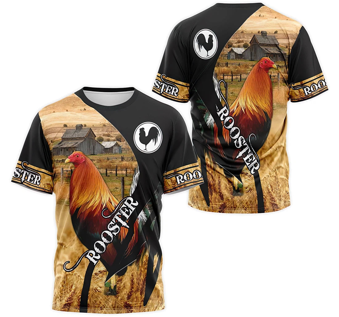 T-Shirt, Hoodie - Rooster Chicken Field 4 3D Printed