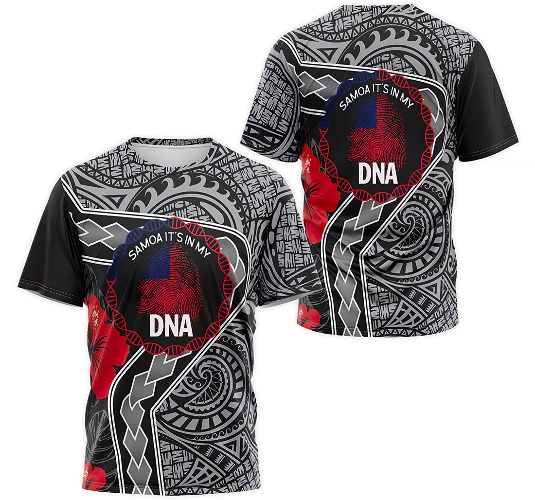 T-Shirt, Hoodie - Hibiscus Samoa It's In My DNA Polynesian Pattern 3D Printed