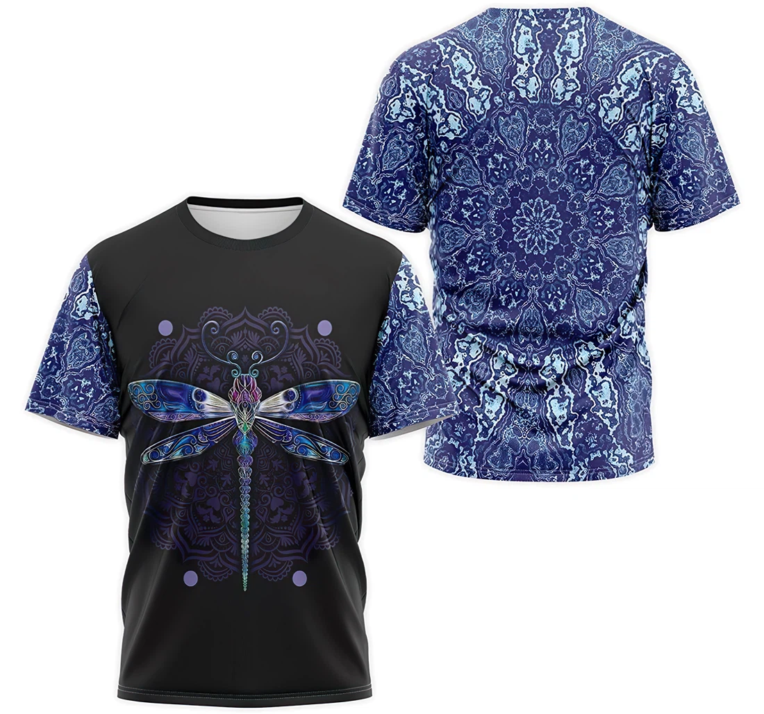 T-Shirt, Hoodie - Blue Dragonfly Mandala 3D Printed