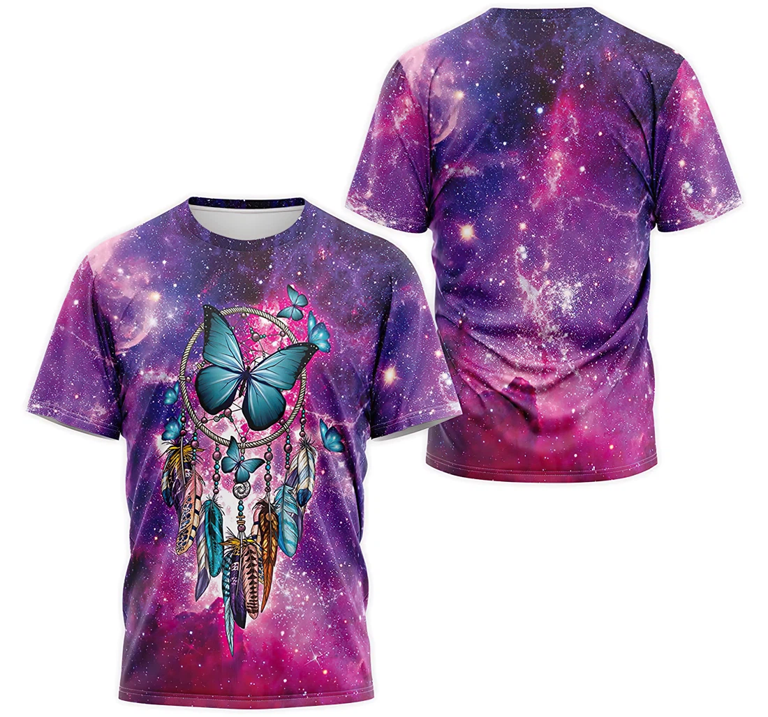 T-Shirt, Hoodie - Purple Butterfly Galaxy Dreamcatcher 3D Printed