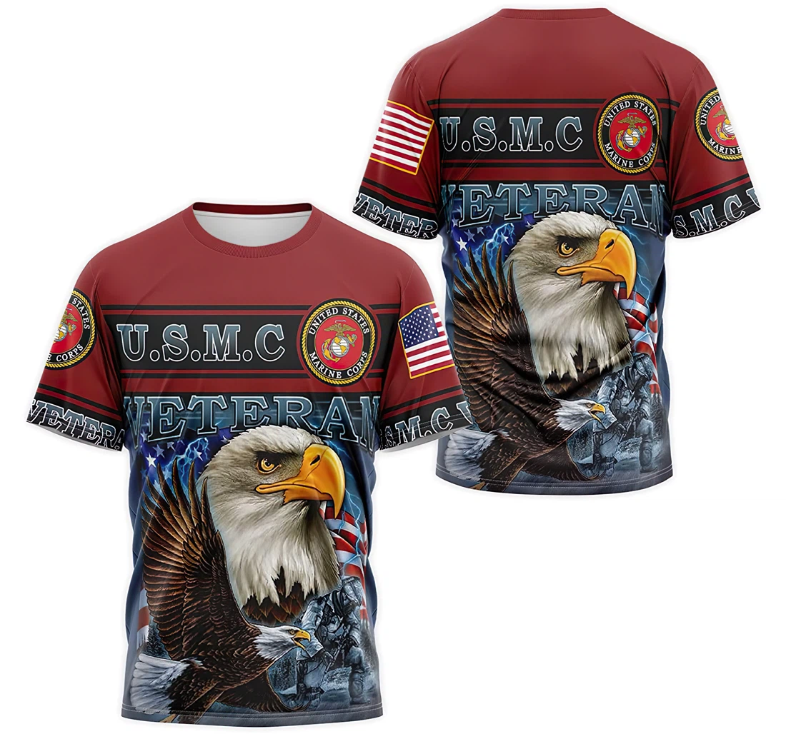T-Shirt, Hoodie - Veteran US Marine Corps Eagle American 3D Printed