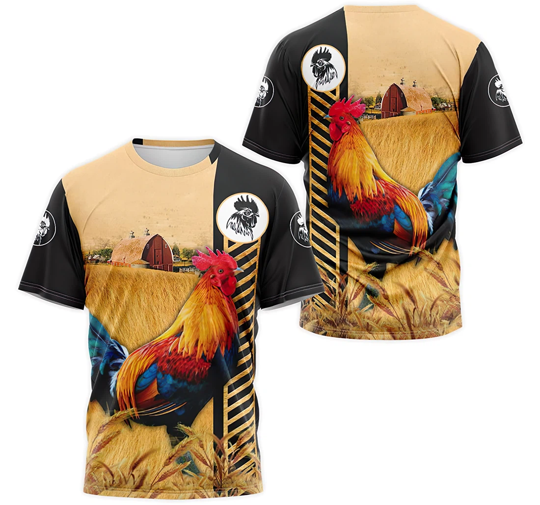 T-Shirt, Hoodie - Rooster Chicken Field 5 3D Printed