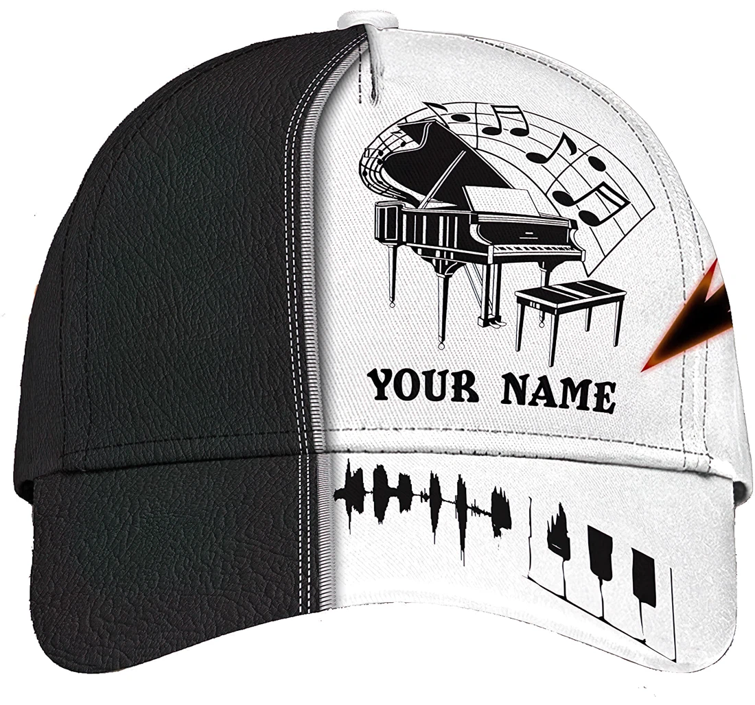 Personalized Name Printed Hat Piano Personalized Name Text Name Customized Snapback Women Sports Unisex Snapback, Classic Baseball Cap