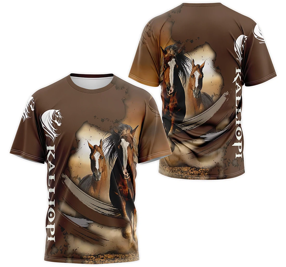 T-Shirt, Hoodie - Brown Kalliopi Horse 3D Printed