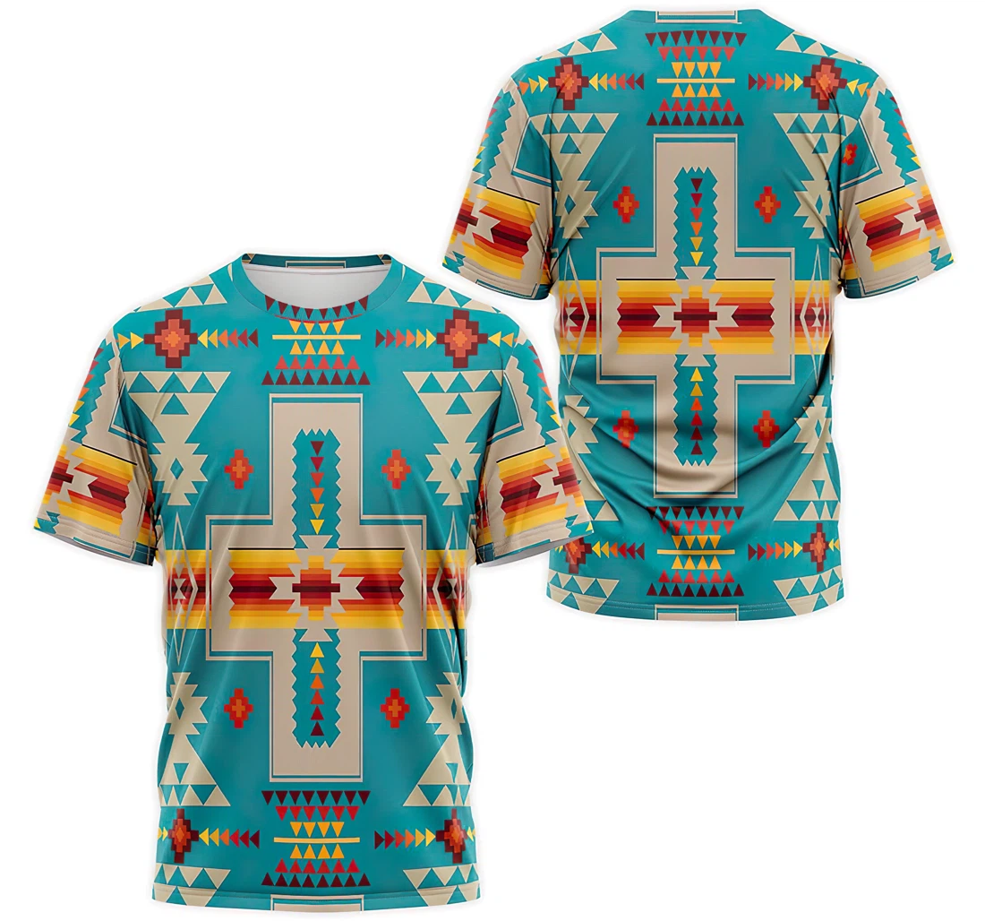 T-Shirt, Hoodie - Native American Aztec Indian Tribal Seamless Geometric Pattern 3 3D Printed