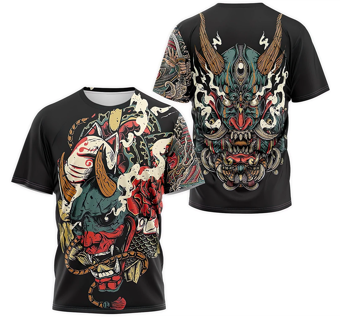 T-Shirt, Hoodie - Oni Demon Hannya Japanese Tattoo 3D Printed