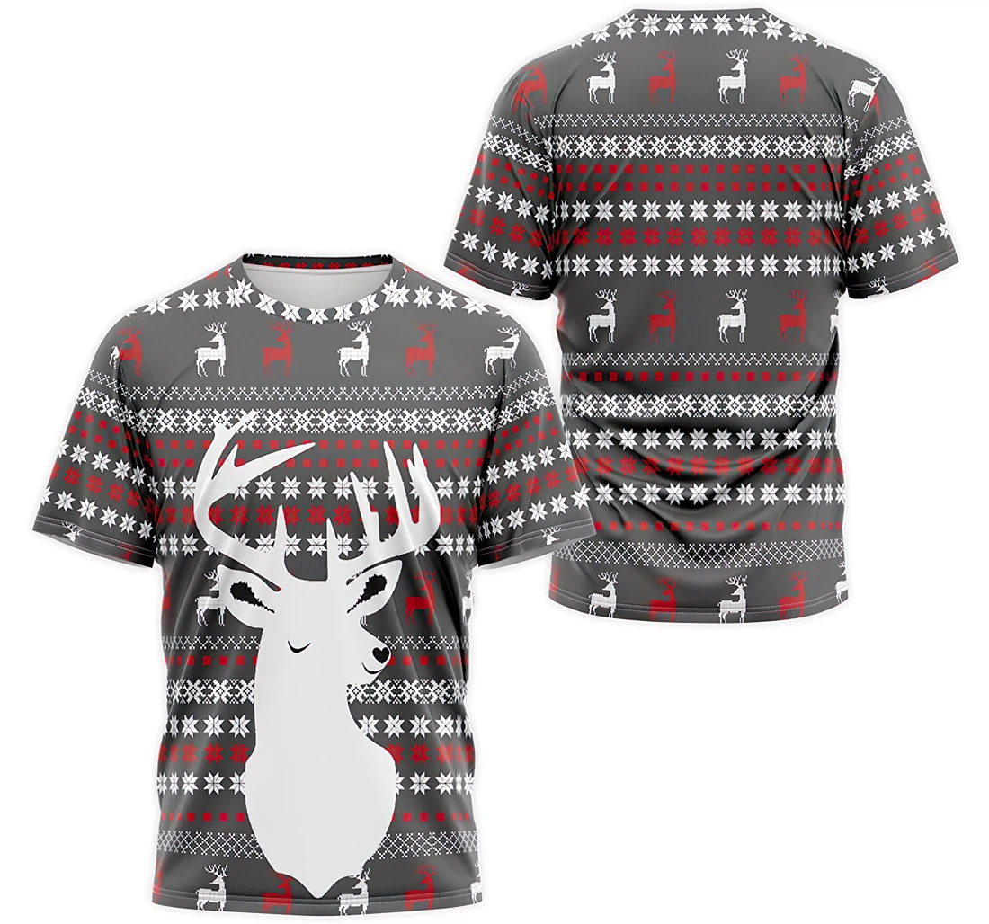 T-Shirt, Hoodie - Deer Shadow Christmas Pattern 3D Printed