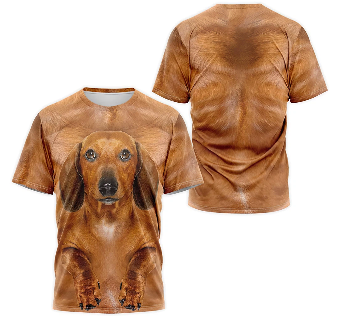 T-Shirt, Hoodie - Dachshund Dog Face Cute 3D Printed