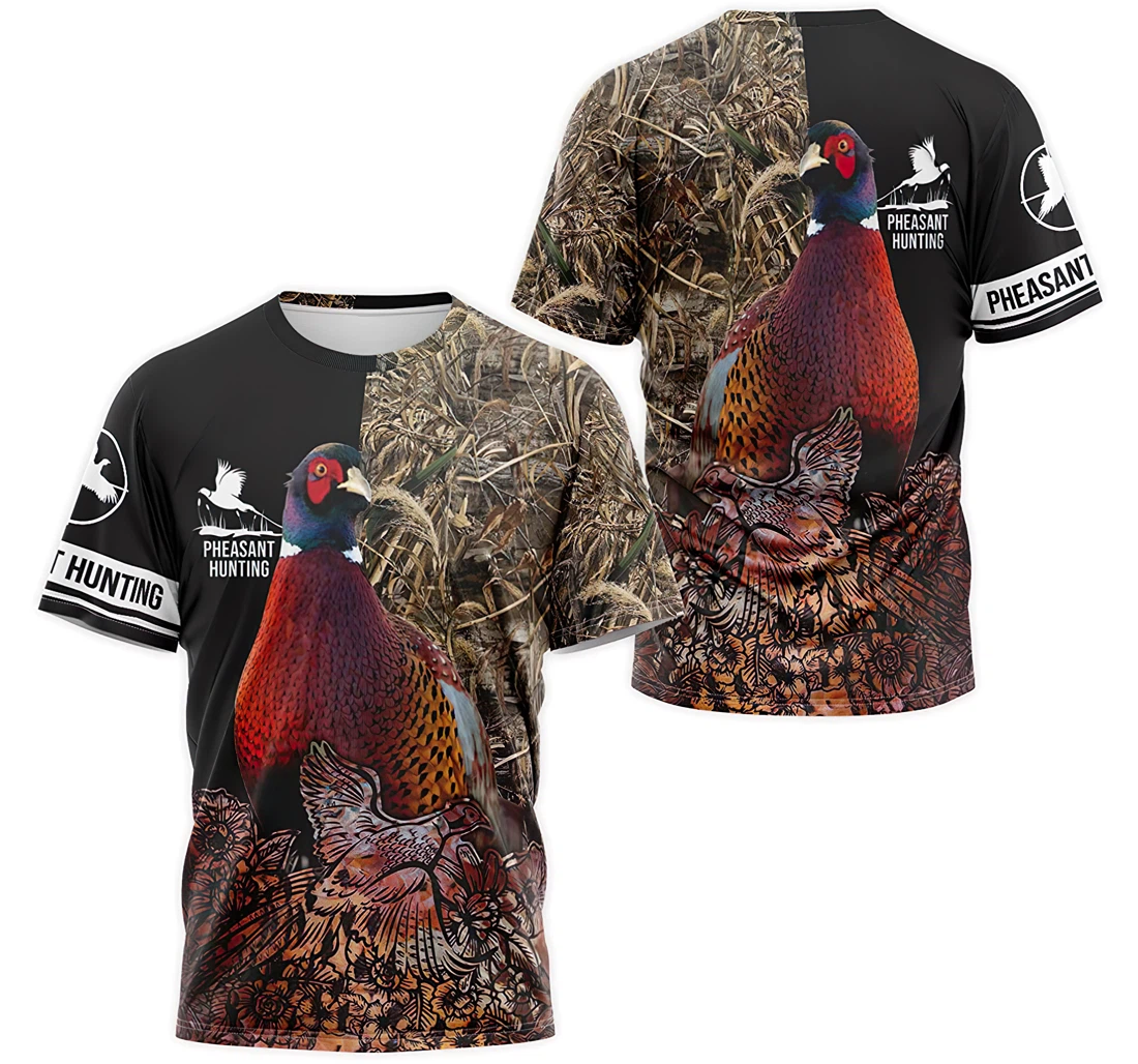 T-Shirt, Hoodie - Pheasant Hunting Floral Leaves Camo 3D Printed