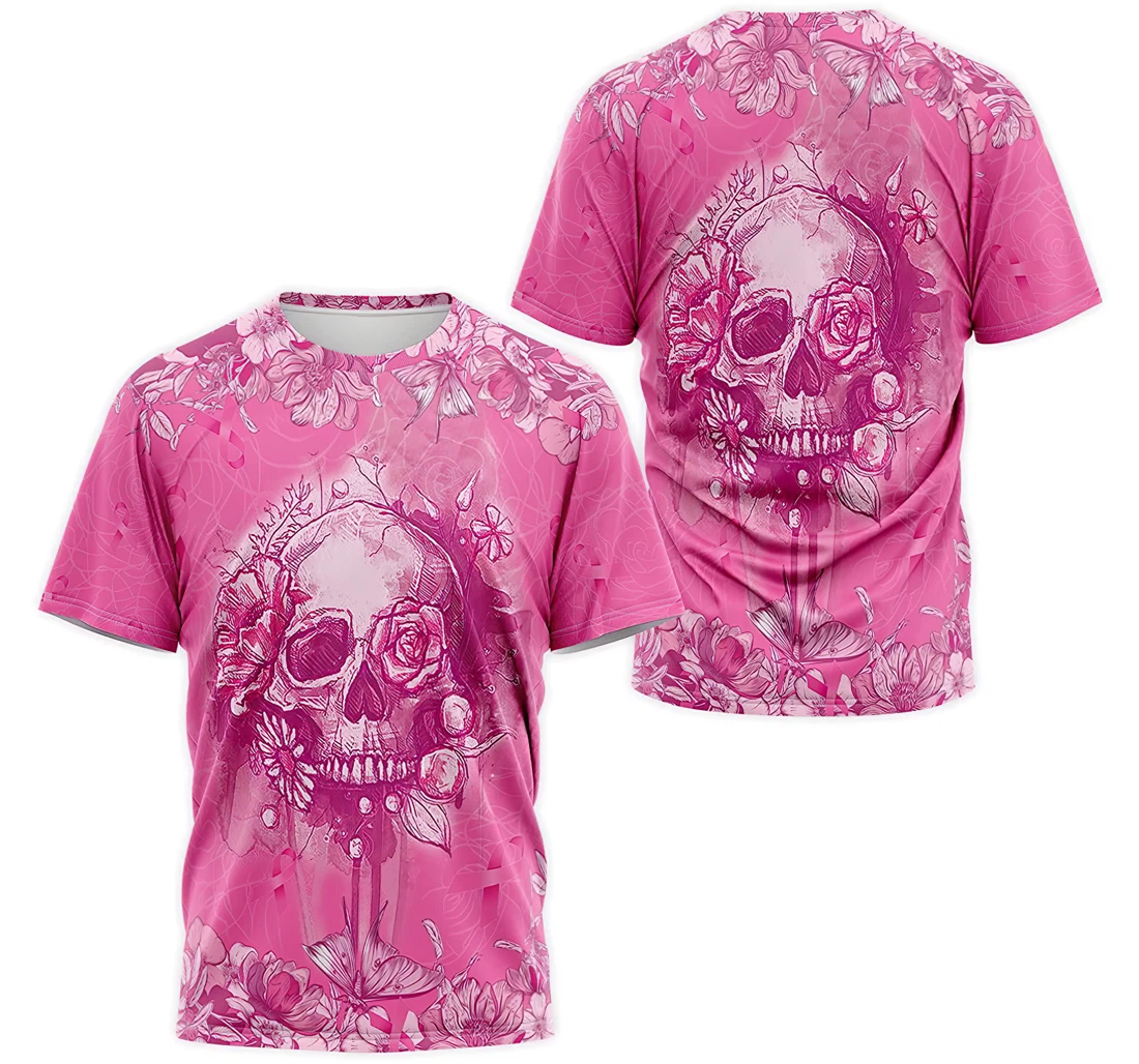 T-Shirt, Hoodie - Pink Floral Skull Pattern 3D Printed