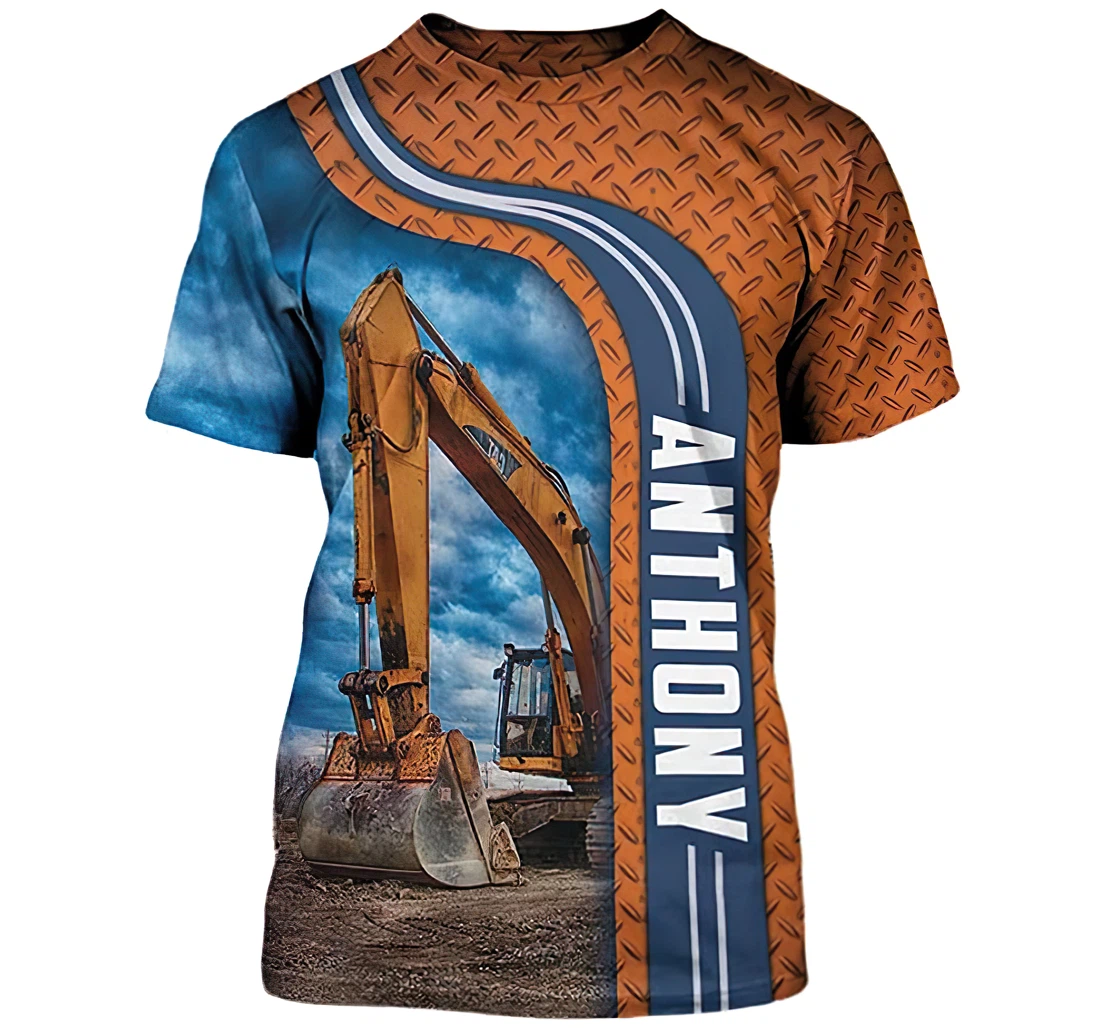 Personalized Name Love Excavator Art - 3D Printed T-shirt