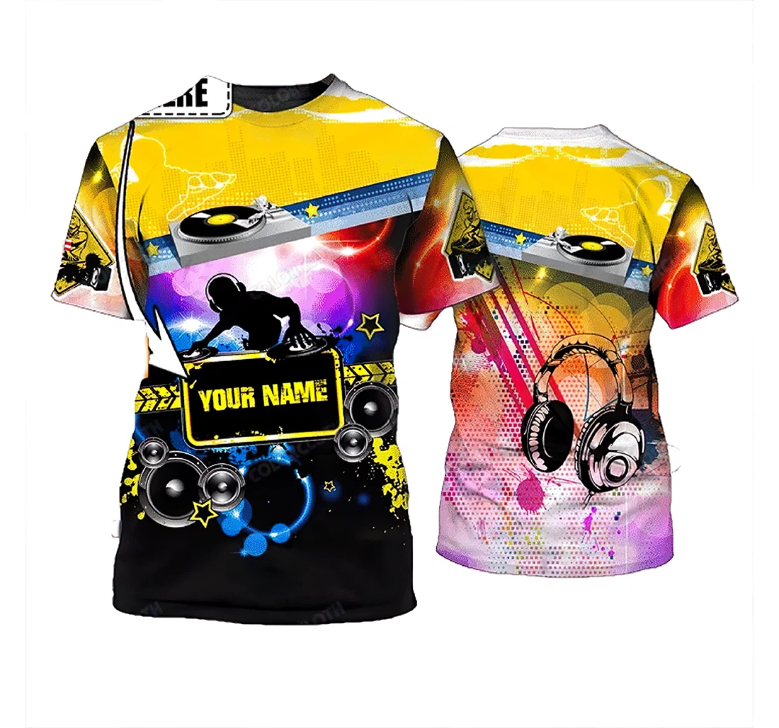 Personalized Dj Yellow Night Shirts Music Lover - 3D Printed T-shirt