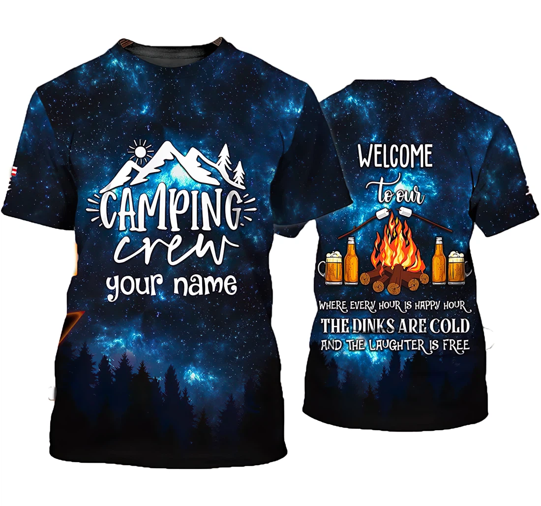 Personalized Camping Welcome The Drink Are Cold Shirts - 3D Printed T-shirt