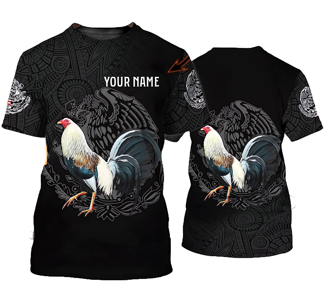 Personalized Eagle Mexico Rooster Shirts Rooster Lover Gift Mexican - 3D Printed T-shirt