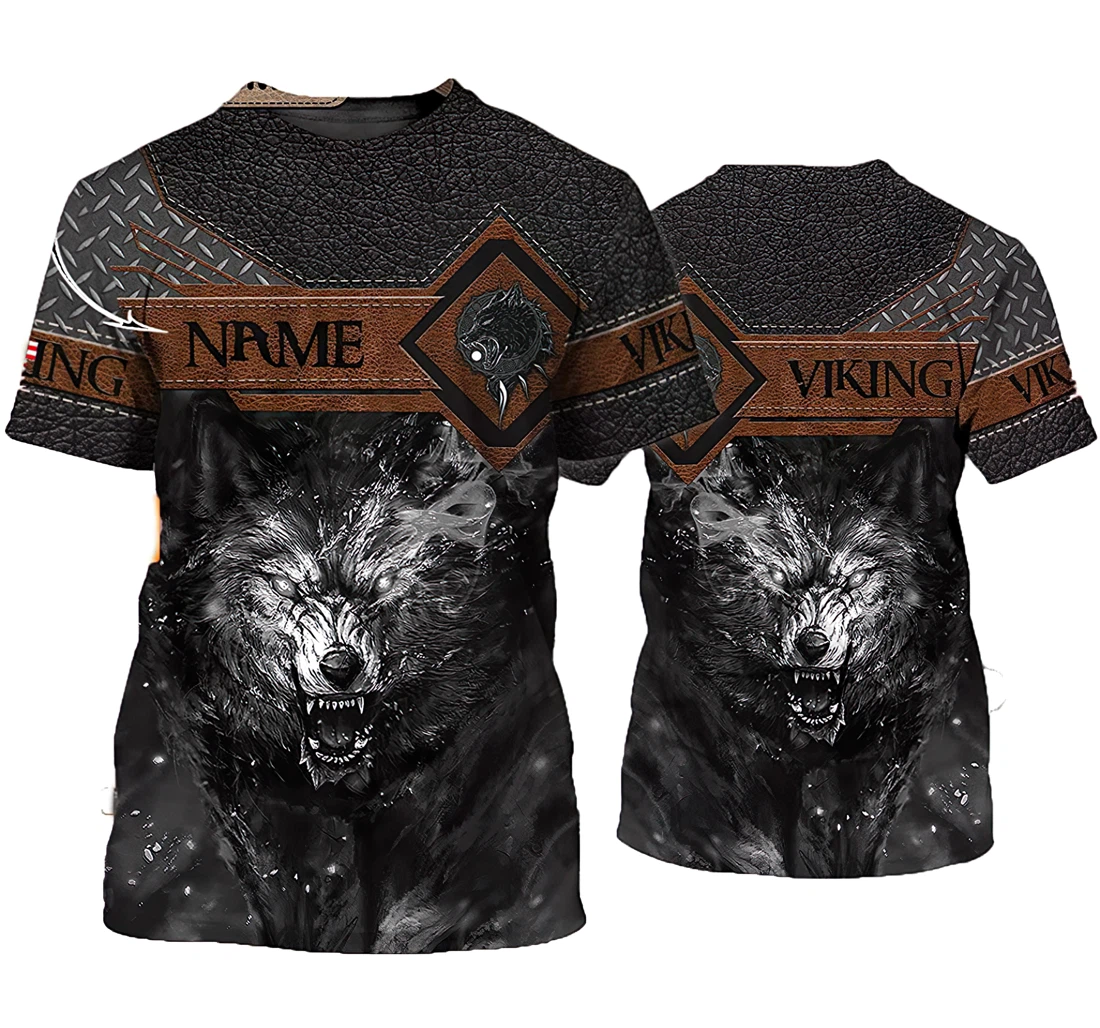 Personalized Viking Wolf Shirts Gift - 3D Printed T-shirt