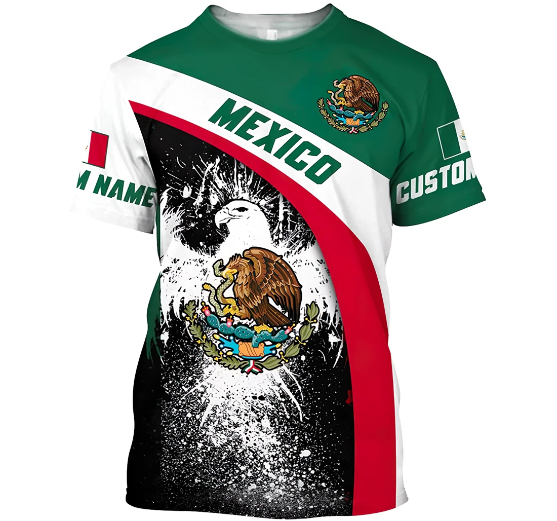 Personalized Eagle Mexico Us3 Shirts Gift Mexican - 3D Printed T-shirt