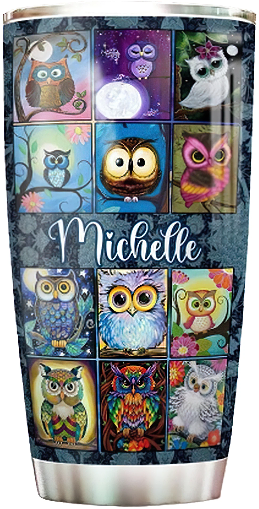 Personalized Tumblers - Owl Tumbler Cup 20oz, 30oz With Lid , Travel Coffee Mug